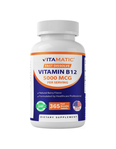 Vitamatic Vitamina B12 5000 mcg - 365 Tabletas Sabor Berry