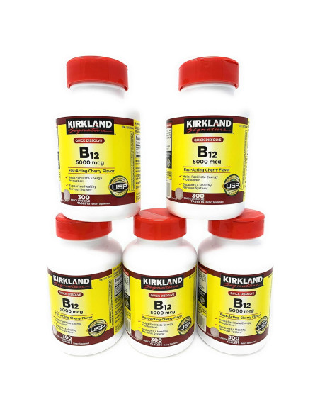 Suplemento B-12 Sublingual 5000 mcg Kirkland 300 Tabletas