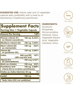 Solgar B-Complejo 100 - 200 Cápsulas Vegetales - Energía y Nervios 2