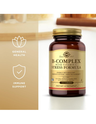 Solgar B-Complejo con Vitamina C - 200 Tabletas Veganas