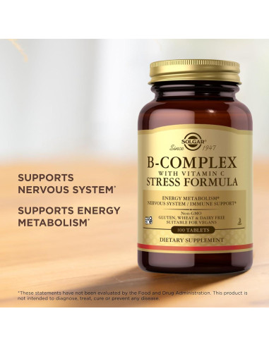 Solgar B-Complejo con Vitamina C - 200 Tabletas Veganas