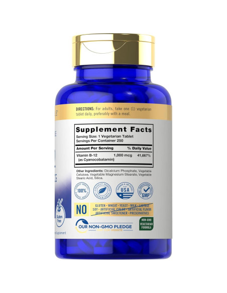 Carlyle Vitamina B12 1000 mcg 250 Tabletas Liberación Prolongada Carlyle Vitamina B12 1000 mcg 250 Tabletas Liberación Prolongada
