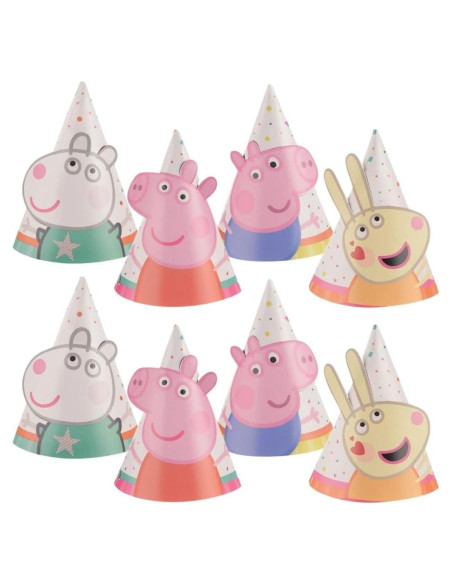 Sombreros Mini de Fiesta Peppa Pig - Paquete de 8 - 9.3 cm Sombreros Mini de Fiesta Peppa Pig - Paquete de 8 - 9.3 cm