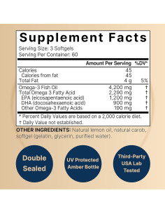Aceite de Pescado Omega 3 Nature Bell 4,200mg 180 Cápsulas 2