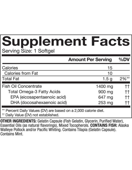 Aceite de Pescado Omega 3 Member's Mark 1400 mg 150 Gelatinas