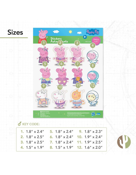 Calcomanías de Vinilo Peppa Pig Desert Cactus 21.6x27.9cm