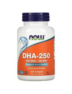 Suplemento Omega-3 NOW Foods DHA 250mg 120 Cápsulas