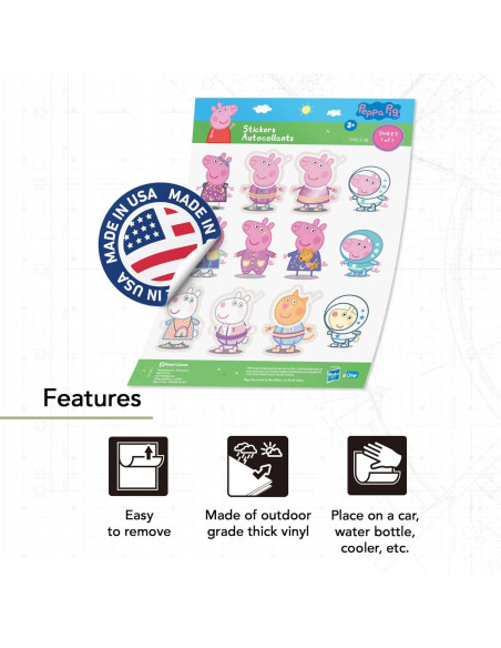 Calcomanías de Vinilo Peppa Pig Desert Cactus 21.6x27.9cm