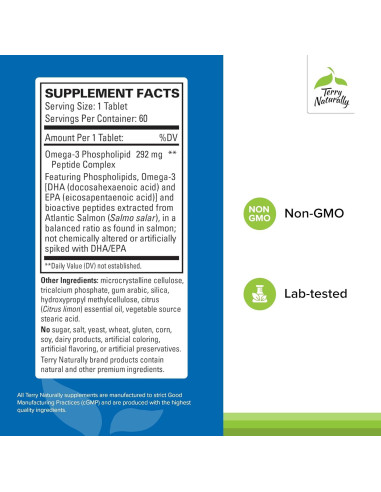 Terry Naturally Vectomega Omega-3 - 60 Tabletas EPA DHA