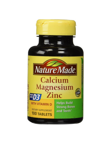 Suplemento de Calcio, Magnesio y Zinc Nature Made 100 Tabs