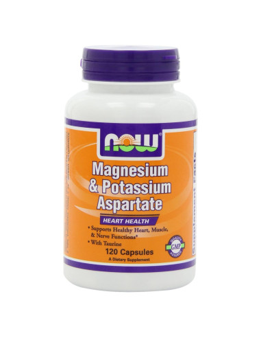 NOW Aspartato de Magnesio y Potasio con Taurina 240 Cápsulas