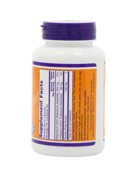 NOW Aspartato de Magnesio y Potasio con Taurina 240 Cápsulas NOW Aspartato de Magnesio y Potasio con Taurina 240 Cápsulas
