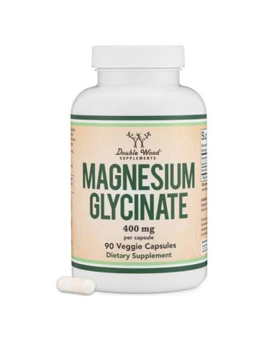 Glicinato de Magnesio 400mg Double Wood 90 Cápsulas Veganas