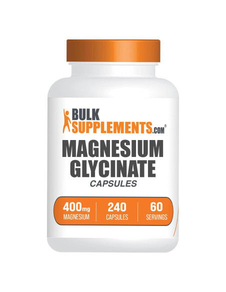 Cápsulas de Glicinato de Magnesio BulkSupplements 400mg - 240 Unidades