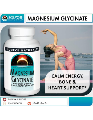 Magnesio Glicinato Source Naturals 200 mg - 120 Tabletas
