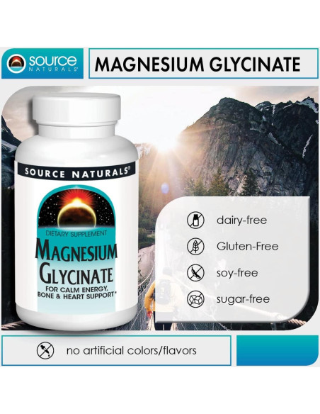 Magnesio Glicinato Source Naturals 200 mg - 120 Tabletas