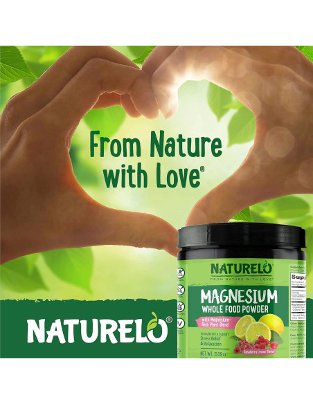 Polvo de Magnesio Naturelo 425g - Alivio del Estrés Limón Frambuesa