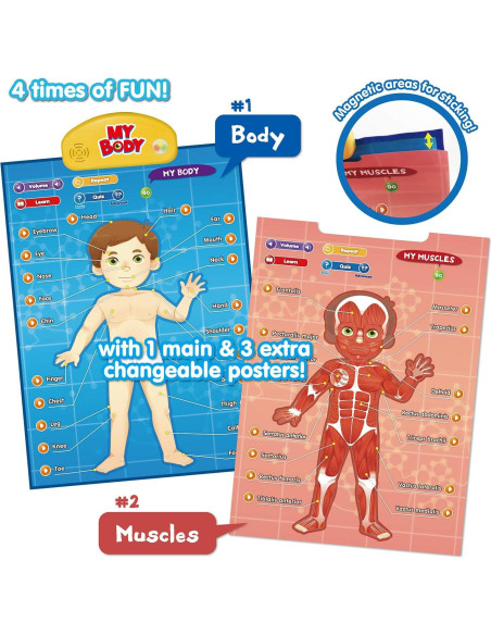 i-Poster Mi Cuerpo - Juguete Educativo Interactivo 56x47 cm