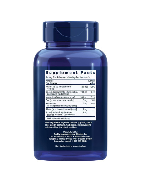 Suplemento de Calcio Life Extension Bone Restore 120 Cápsulas