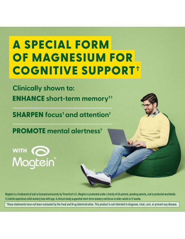 Suplemento de Magnesio L-Treonato MegaFood 2000mg 90 Cápsulas