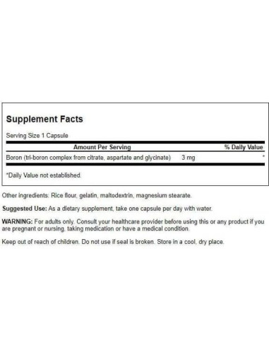 Complejo de Boro Triple Swanson - 250 Cápsulas - Soporte Óseo