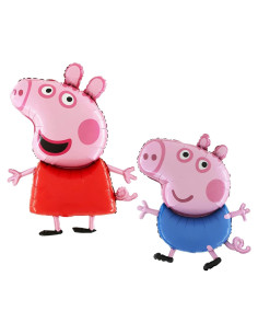 Paquete de 2 Globos Gigantes Peppa Pig y George Pig 95cm