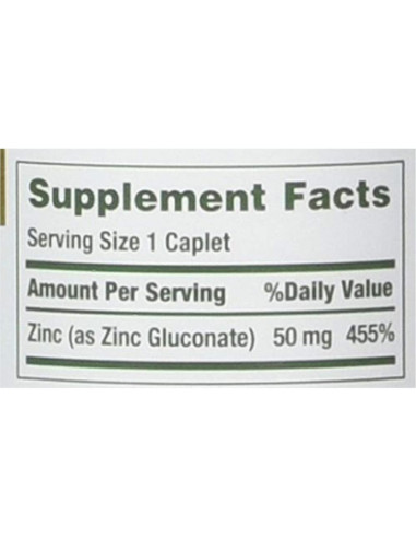 Tabletas de Zinc Nature's Bounty 50 mg 600 unidades