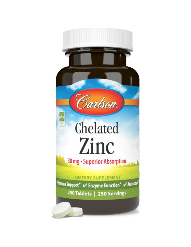 Zinc Quelado 250 Tabletas Carlson - Suplemento Dietético