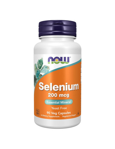 NOW Foods Selenio 200 mcg Vegano 90 Cápsulas Suplemento