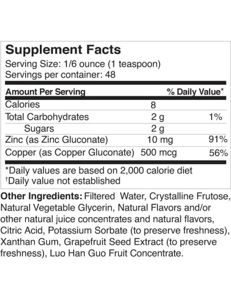 Complejo de Zinc y Cobre Life Solutions 236.6ml - Suplemento Líquido