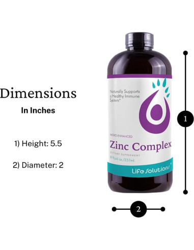 Complejo de Zinc y Cobre Life Solutions 236.6ml - Suplemento Líquido