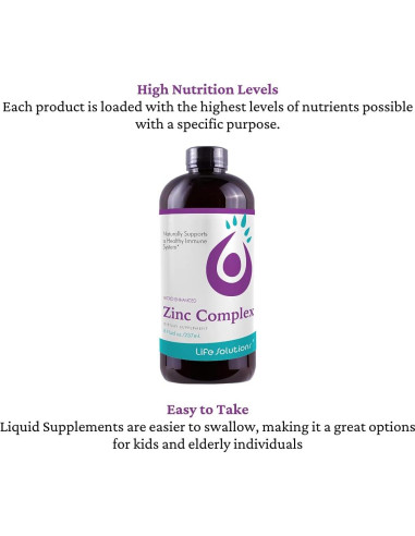 Complejo de Zinc y Cobre Life Solutions 236.6ml - Suplemento Líquido