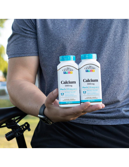 Tabletas de Calcio Plus D 21st Century 1000 mg 90 Unidades