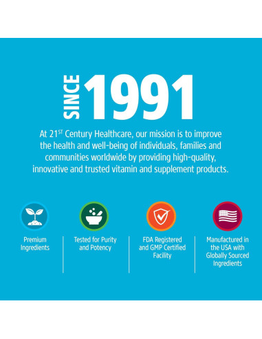 Tabletas de Calcio Plus D 21st Century 1000 mg 90 Unidades