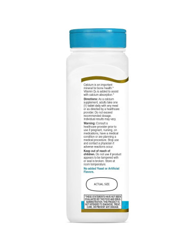 Tabletas de Calcio Plus D 21st Century 1000 mg 90 Unidades