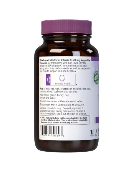Cápsulas Vegetales Vitamina C 500 mg BlueBonnet 180 Unidades