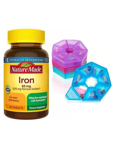 Suplemento de Hierro Nature Made 65 mg - 365 Tabletas