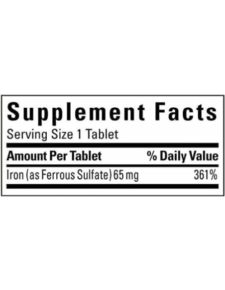 Suplemento de Hierro Nature Made 65 mg - 365 Tabletas