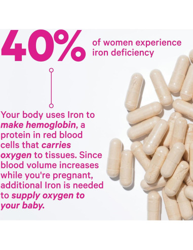 Suplemento Prenatal de Hierro Pink Stork - 18 mg Hierro y Vitamina C