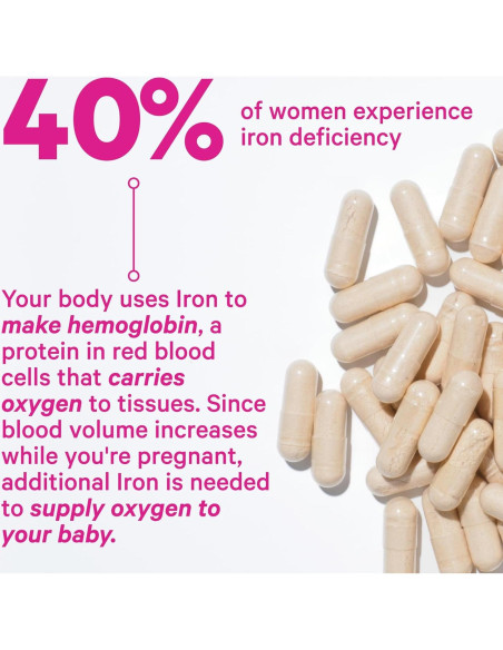 Suplemento Prenatal de Hierro Pink Stork - 18 mg Hierro y Vitamina C