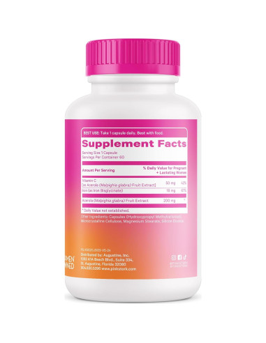Suplemento Prenatal de Hierro Pink Stork - 18 mg Hierro y Vitamina C