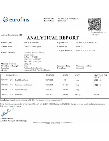 Cápsulas de Jengibre Puro STAY ALIVE 1000mg 120 Veganas