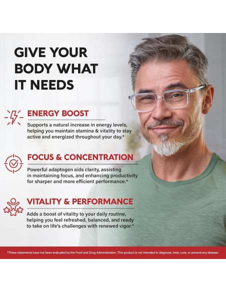 Suplemento de Ginseng Panax Coreano 15,000 mg - Nutra Harmony - 120 Cápsulas