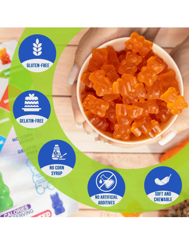 Gomitas Veganas de Ashwagandha y Hongos Orgánicos Vemax - 2500 mg