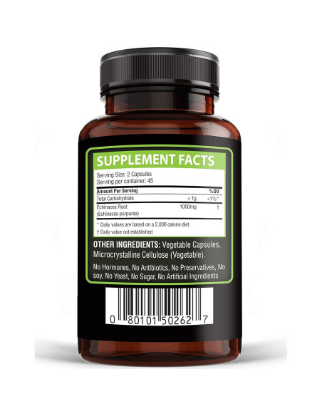 Extracto de Equinácea 1000mg Golden Naturals, 90 Cápsulas Extracto de Equinácea 1000mg Golden Naturals, 90 Cápsulas