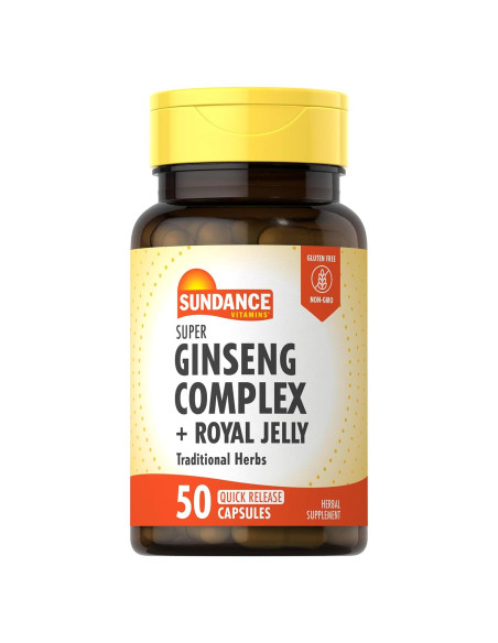 Complejo de Ginseng Super Sundance con Jalea Real 50 Cápsulas
