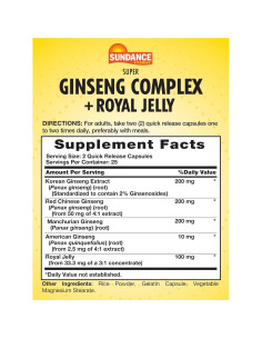 Complejo de Ginseng Super Sundance con Jalea Real 50 Cápsulas 2