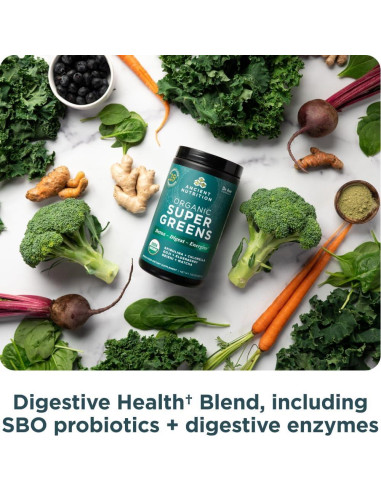 Polvo de Super Verdes Orgánicos Nutrición Antigua 200g 25 Porciones