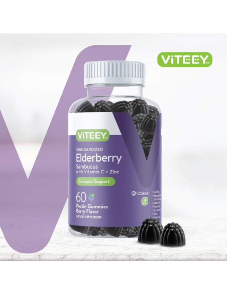 Gomitas Viteey de Vitamina C y Zinc Veganas - 60 Unidades