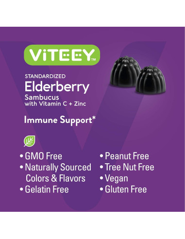 Gomitas Viteey de Vitamina C y Zinc Veganas - 60 Unidades